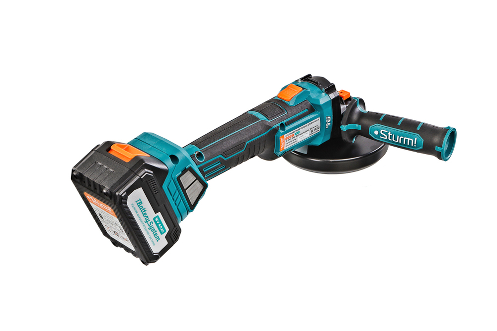 CAG18125BLE  УШМ аккумуляторная б/щ Sturm!, 18В, 1BatterySystem, 125мм, плавн пуск, 1х4Ач,кейс
