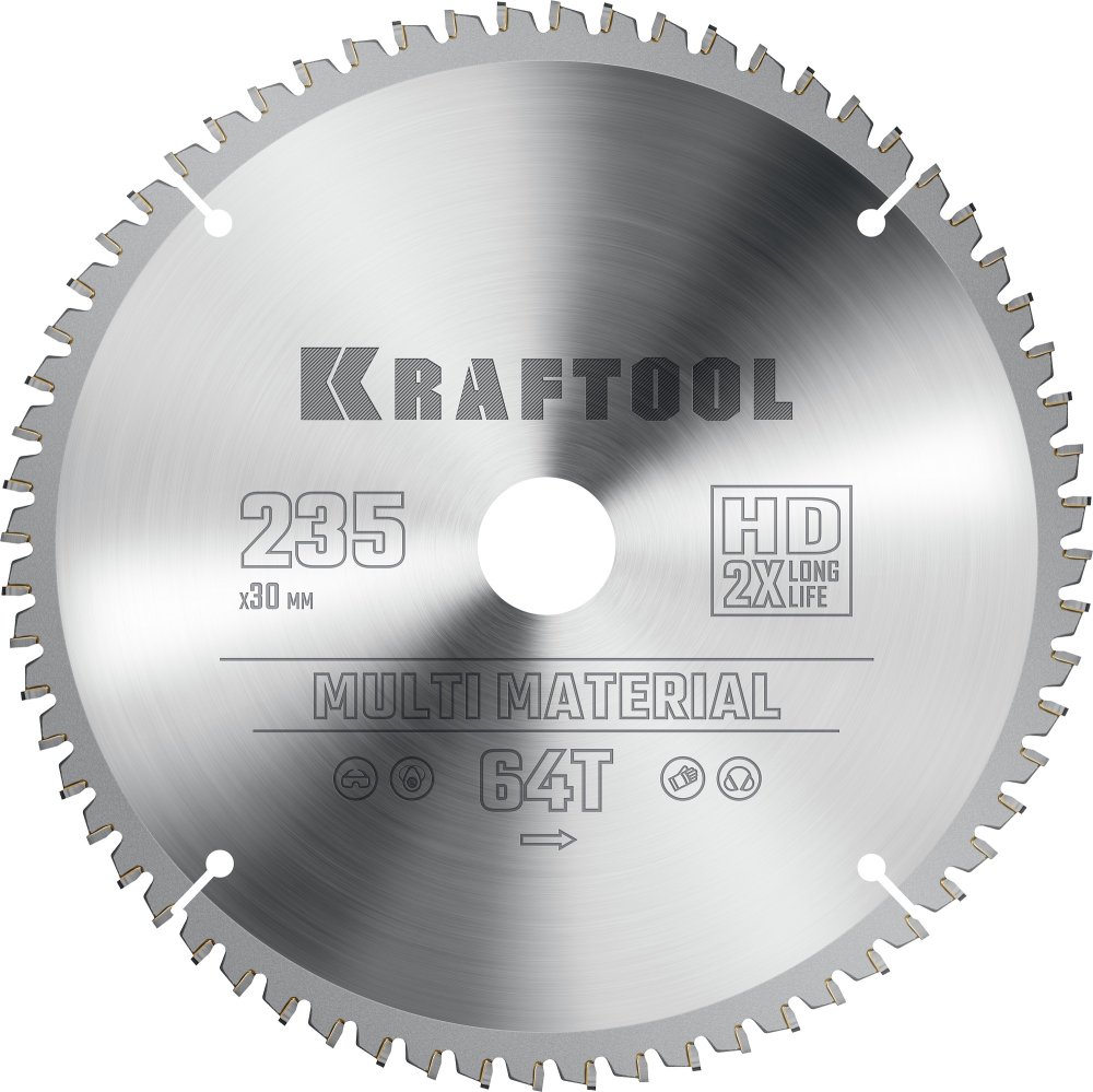 KRAFTOOL Multi Material 235х30мм 64Т, диск пильный