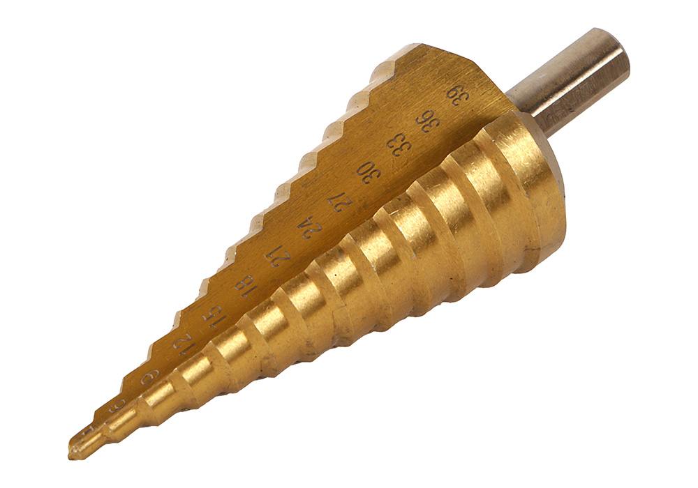 Сверло ступенчатое по металлу 4-39мм шаг 3мм HSS+TIN прямое Sturm!