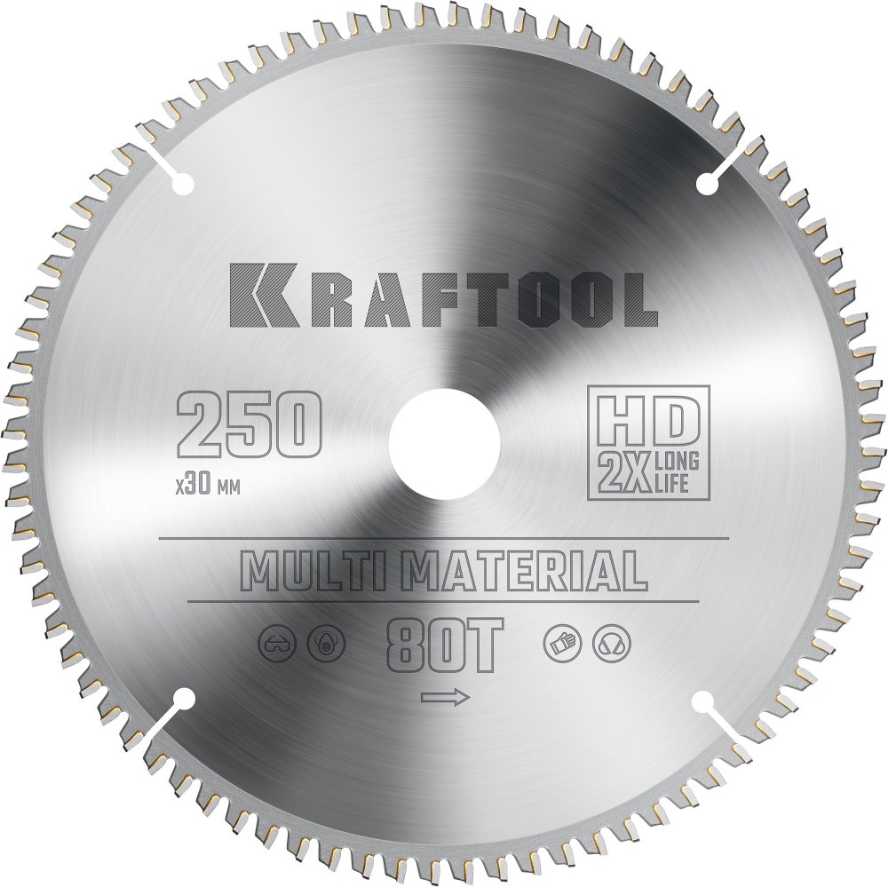 KRAFTOOL Multi Material 250х30мм 80Т, диск пильный