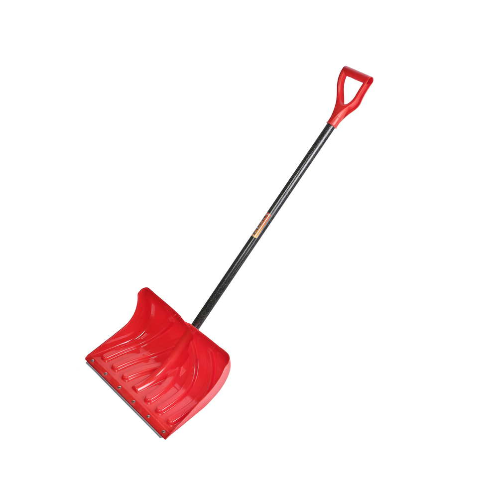 Лопата снегоуборочная 49х35 см, морозостойкий пластик, фибергласовый черенок Sturm!