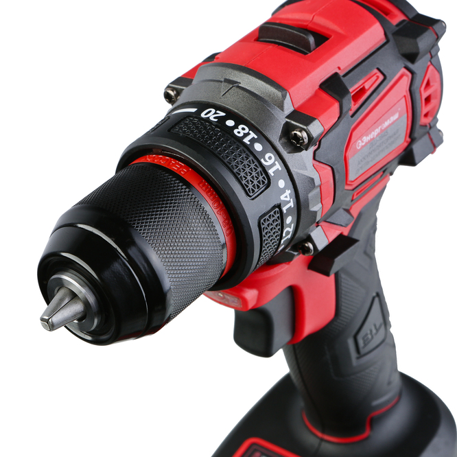 ДШ-1845 Дрель аккум б/щ Энергомаш, 18В, 45Нм, 2х2.0Ач, ЗУ,кейс