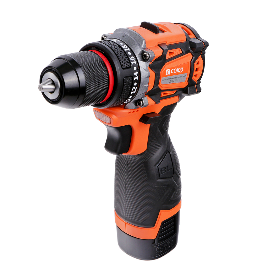 ДШС-18 Дрель аккуммуляторная б/щ Союз, 16В, 45Нм, 2х2.0Ач, ЗУ,кейс