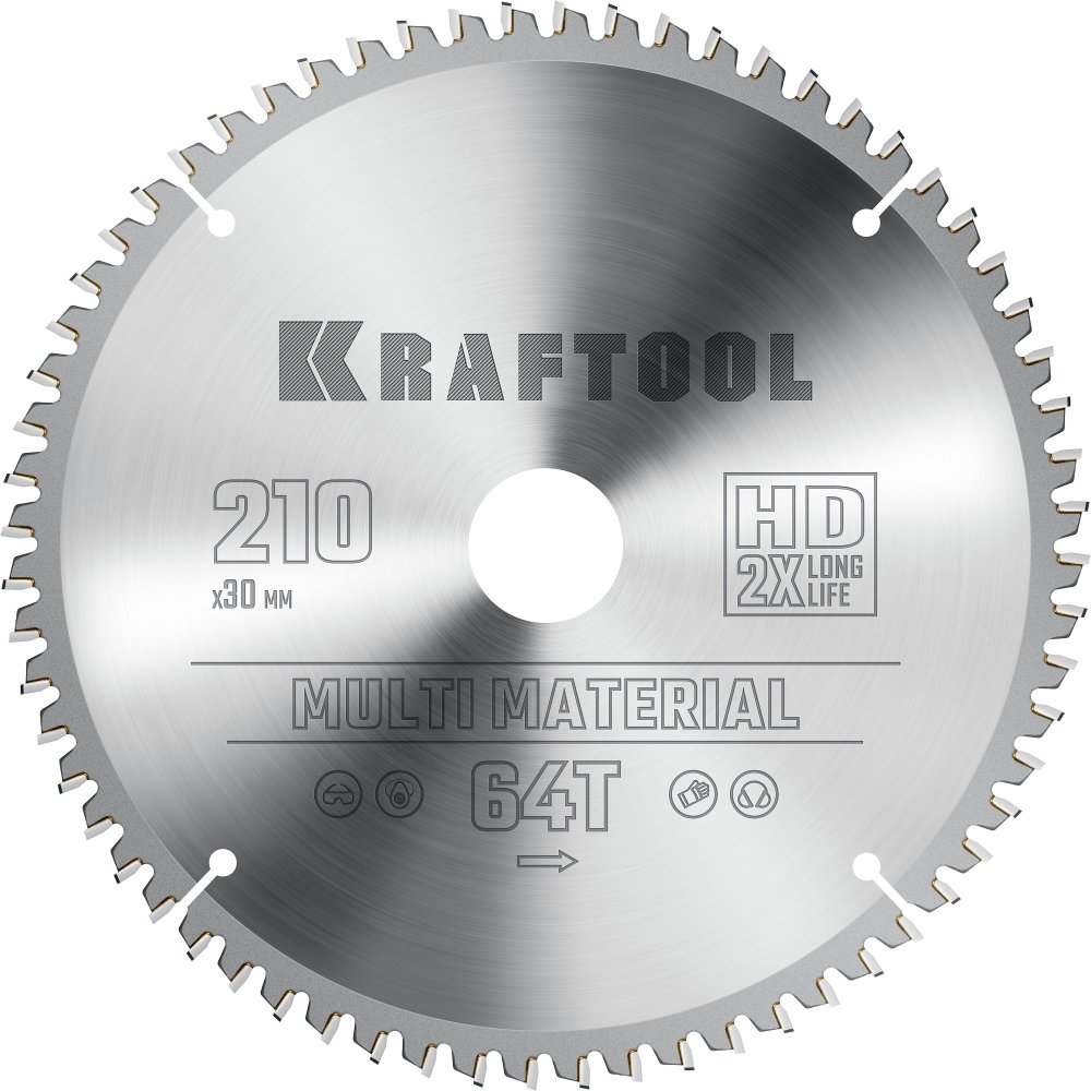 KRAFTOOL Multi Material 210х30мм 64Т, диск пильный