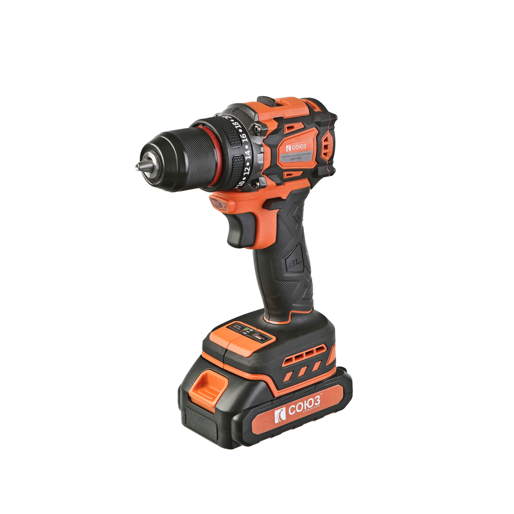 ДШС-1845 Дрель аккуммуляторная б/щ Союз, 18В, 45Нм, 2х2.0Ач, ЗУ,кейс