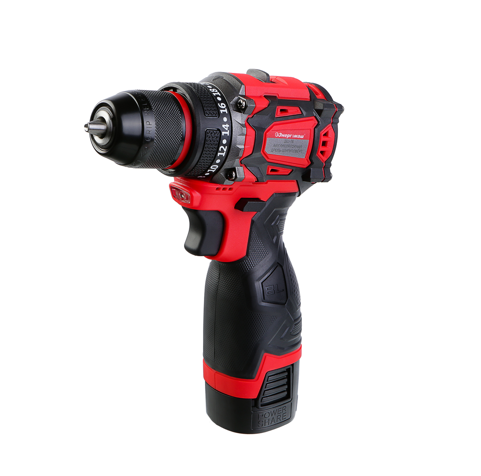 ДШ-18 Дрель аккуммуляторная б/щ Энергомаш, 16В, 45Нм, 2х2.0Ач, ЗУ,кейс