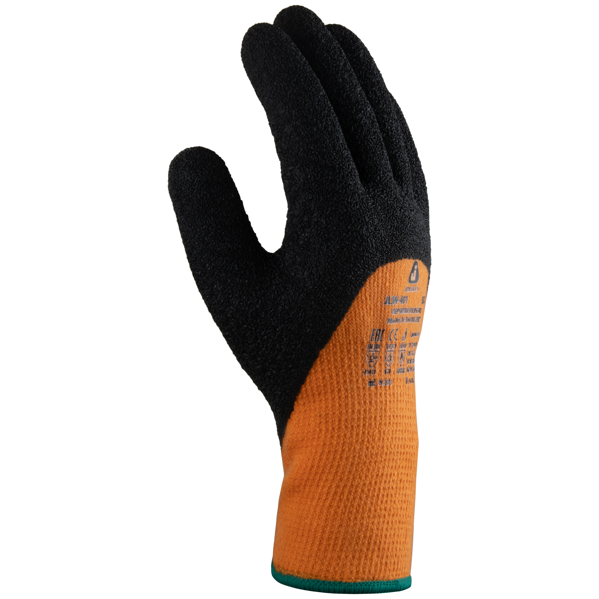 Viking Pro Перчатки Jeta Safety трикотажные из синтетических нитей с начесом с латексным покрытием на 3/4 JLW-401-L