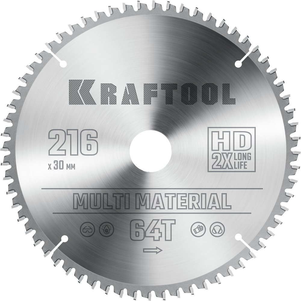 KRAFTOOL Multi Material 216х30мм 64Т, диск пильный