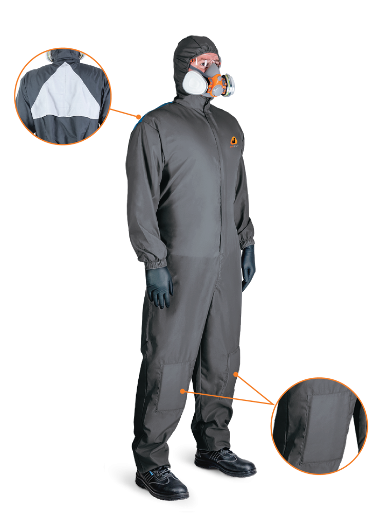 Защитный комбинезон Paint-Expert из полиэфирной ткани (серый) JPC-155-XXL Jeta Safety, разм. XXL