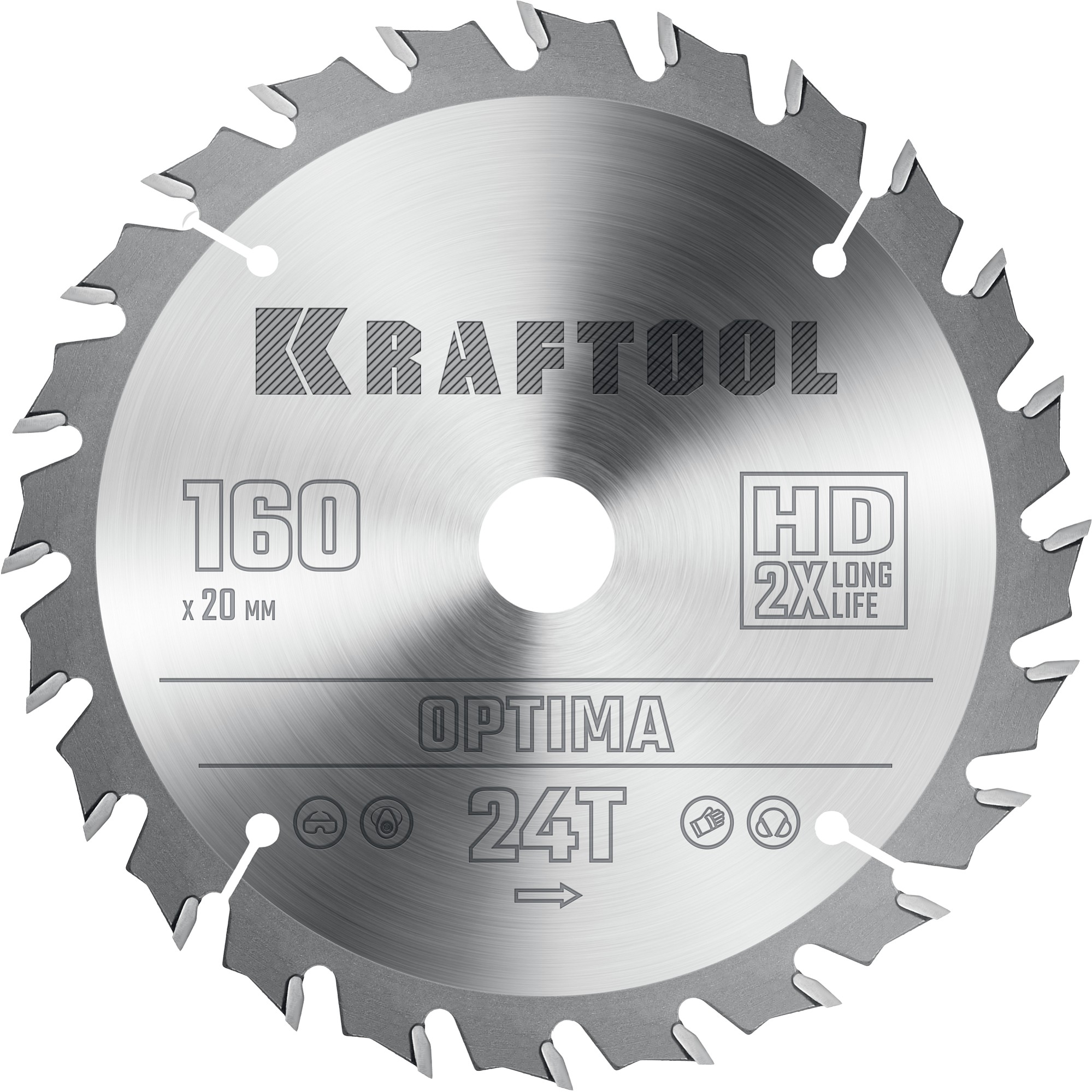 KRAFTOOL Optima 160х20мм 24Т, диск пильный по дереву