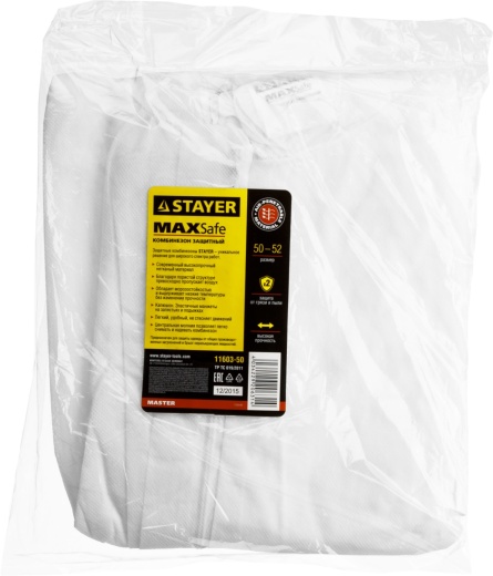 STAYER р.50-52, из спанбонда, защитный комбинезон (11603-50)