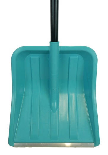 Лопата снегоуборочная 41х45 см, морозостойкий пластик, алюминевый черенок, бирюзовая Sturm!