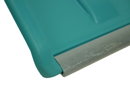 Лопата снегоуборочная 41х45 см, морозостойкий пластик, алюминевый черенок, бирюзовая Sturm!