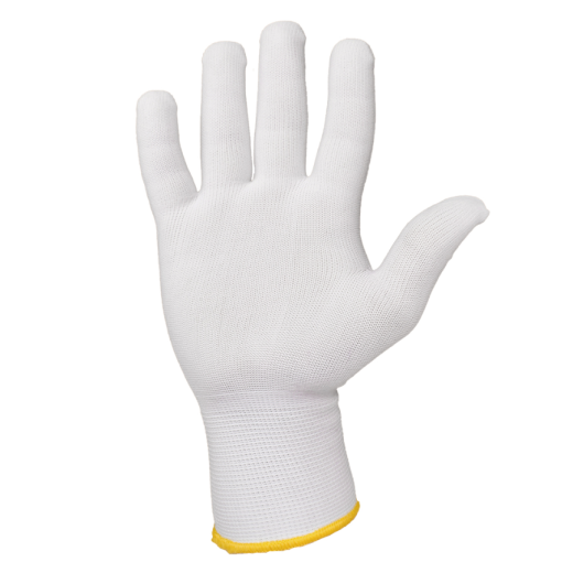 Легкие бесшовные перчатки из полиэстера JS011p-L Jeta Safety белые, разм. L