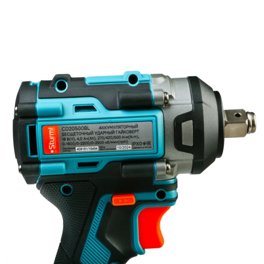 CD20500BL  Гайковерт ударн б/щ Sturm!, 18В, 1BatterySystem, 500Нм, 1/2"