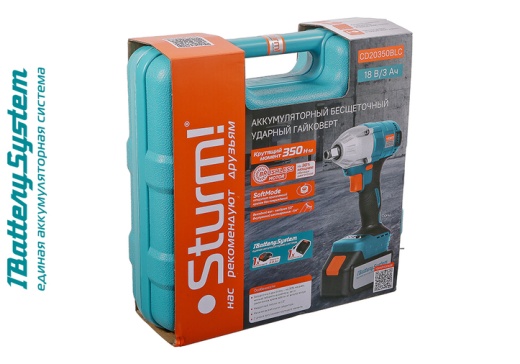 Аккумуляторный гайковерт Sturm! CD20350BLC 1BatterySystem