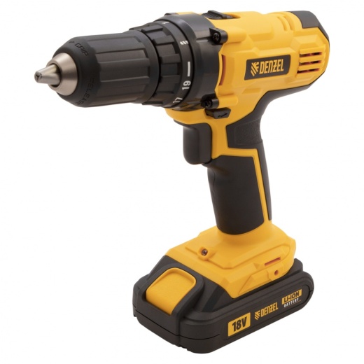 Дрель-шуруповерт аккумуляторная CDL-12-02, Li-Ion, 12 В, 1.5 А*ч, 2 аккумулятора Denzel