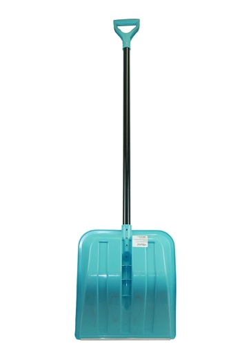 Лопата снегоуборочная 41х45 см, морозостойкий пластик, алюминевый черенок, бирюзовая Sturm!