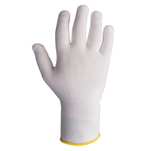 Легкие бесшовные перчатки из полиэстера JS011p-L Jeta Safety белые, разм. L
