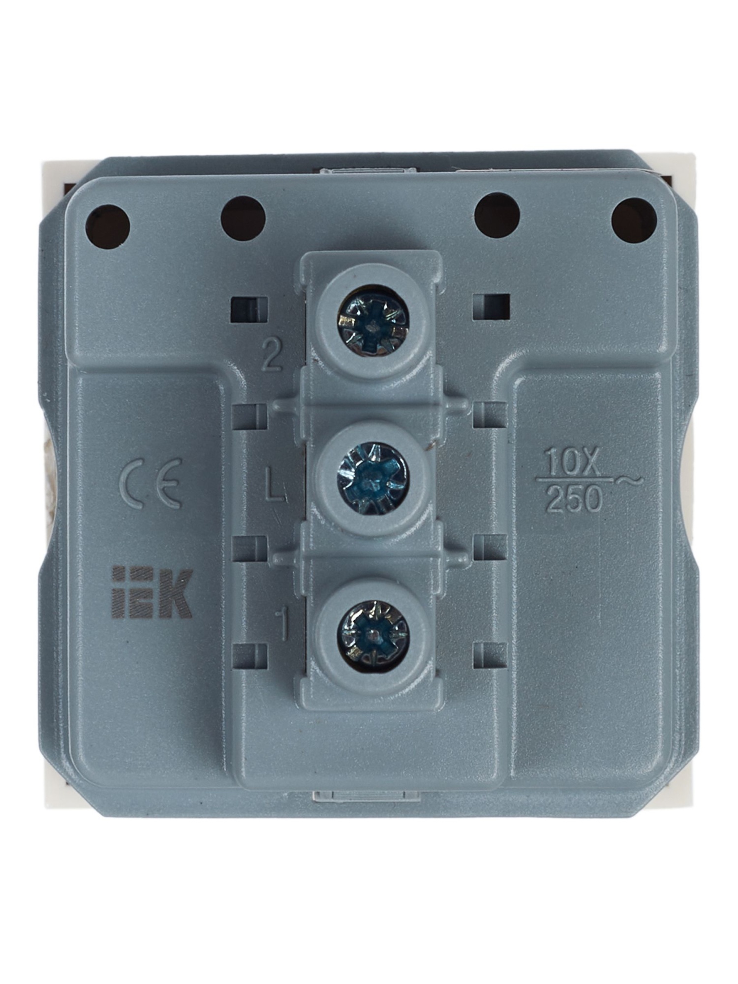 Выключатель проходной (переключатель) одноклавишный ВК4-21-00-П (на 2 модуля) ПРАЙМЕР белый IEK