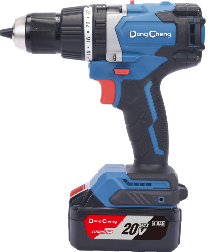 Аккумуляторная ударная дрель-шуруповерт DongCheng DCJZ03-13(TYPE EM), 20 В, 120 Нм, 2 акб 4 Ач, зу 2 А