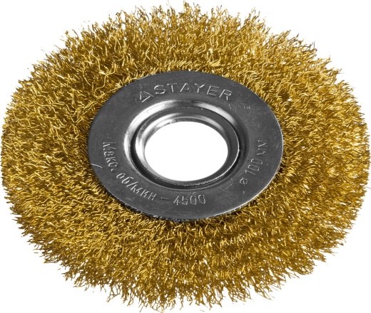 STAYER 100 мм, жгутированная стальная проволока, 0.5 мм, Щетка дисковая, PROFESSIONAL (35122-100)