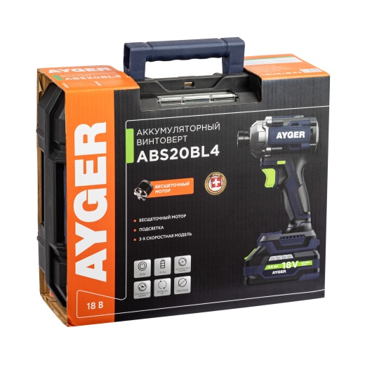 Дрель-шуруповерт AYGER ABS20BL4