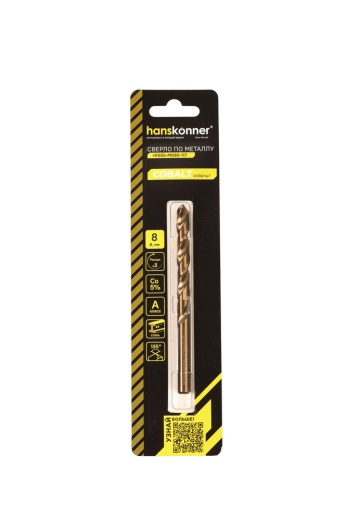 Сверло по металлу COBALT 8,0х117мм Hanskonner