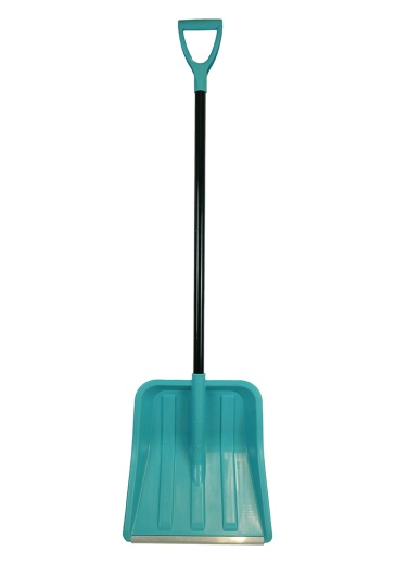 Лопата снегоуборочная 41х45 см, морозостойкий пластик, алюминевый черенок, бирюзовая Sturm!